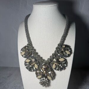 J. Crew Crystal Rope Bib Statement Necklace Faceted Rhinestone